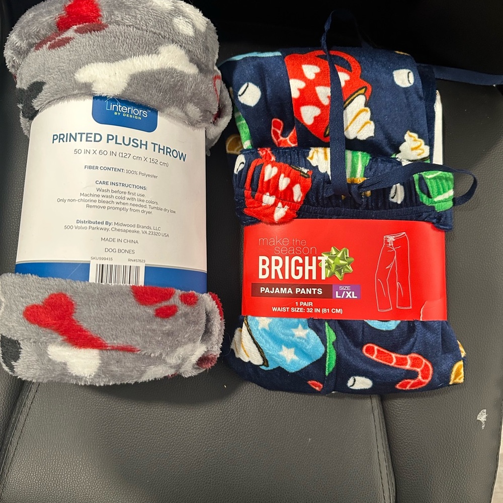 Bright Red and Blue Pajama Pants